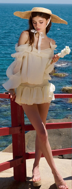 Apricot strap one-shoulder gentle sexy cute mini skirt homecoming dress R4593