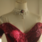 Red off-the-shoulder fitted long ball gown R6733