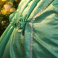 Light green halter-neck fitted waist ball gown with a full skirt R7265