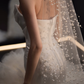 White tube top slim waist hip fishtail design tulle wedding dress R6034