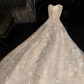 Light apricot strapless, fitted waist, A-line, full skirt, long ball gown/bridal dress R8710