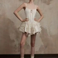 Off-white suspender slim sexy short skirt homecoming dress R4840