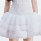 White sweet suspender hollow neckline waist puffy skirt homecoming dress R4714