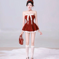 Red halter waist slim skirt homecoming dress R5373