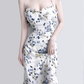 2025 Summer New French Blue Floral Holiday Style Mid-Length Suspender Dress R0923