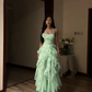White halter neck, fitted waist, long, elegant ball gown R8071