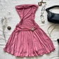 Pink tube top with slim waist and sexy mini skirt homecoming dress R2670