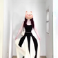 2025 new French black and white contrast suspender dress seaside holiday temperament waist A-line long skirt R0423