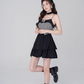 Pure desire little fragrance style suspender dress black sweet princess dress R4143