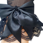 Breathable mesh gloves lace bow Hepburn style etiquette black French retro dress     S6267