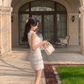 White sleeveless dress for women, new style, beautiful, unique, slim fit, elegant dress R4420