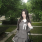 French gentle college style dress suit skirt fake two-piece suit jacket skirt R1651