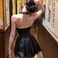 High-grade tube top halter neck dress 2025 backless waist tutu skirt R1214