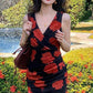 Retro flower waist sexy hip long skirt homecoming dress R3433