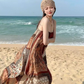 Travel wear retro ethnic style Bohemian suspender dress seaside beach dress R1623