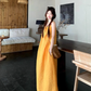 Artistic forest style layered beaded suspender long skirt travel wear dress knitted vest two-piece suit R1731