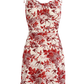 2025 summer new V-neck floral petite red A-line holiday suspender dress R0963