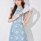 Denim dress for women summer new French style waist high-end mid-length niche design skirt R4421