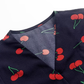 2025 Summer New French Retro V-neck Black Cherry Floral Wrap Dress R0939