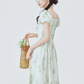 French floral dress new tea break beautiful dress waist long dress temperament R2363