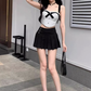 Chanel style short suspender tube top 2025 large size Qianjin style pleated short skirt suit R1233