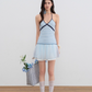Mesh girly white A-line skirt summer design niche playful short skirt R3335