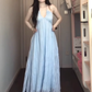 French forest style exquisite halter neck dress holiday style backless sling big swing skirt R1829