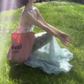 Suspender dress beautiful floral waist temperament long skirt R0676