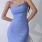 European and American sexy slim fit retro elastic waist slimming suspender dress R2822