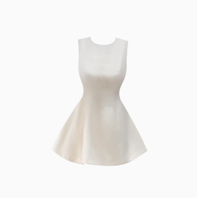 French high-end sleeveless vest dress 2025 temperament lady waist A-line skirt R1405