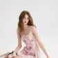 Floral suspender skirt with pink mini skirt R2662