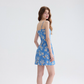French floral suspender skirt blue dress short skirt summer skirt R2697