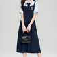 College style outfit waist temperament commuting fake two-piece dress R2393