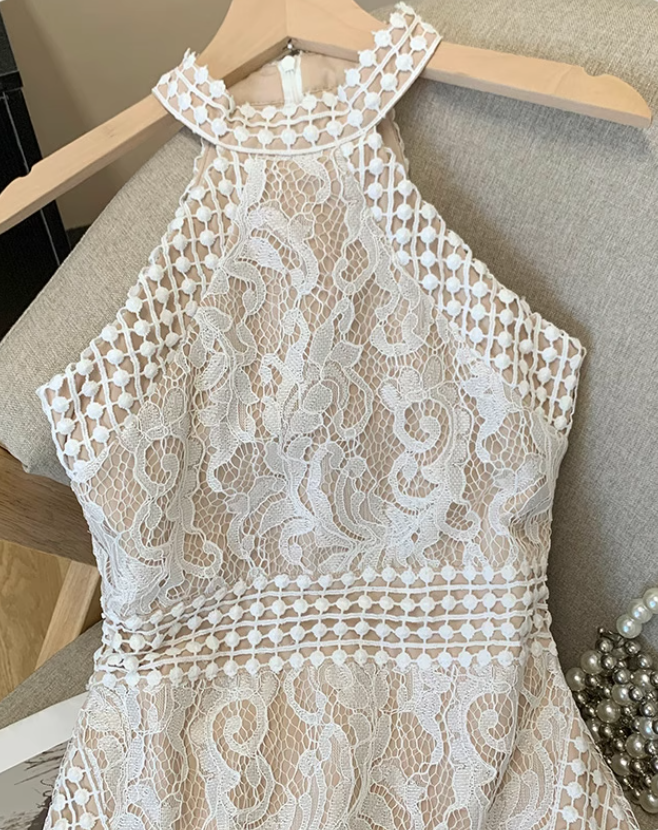 French sleeveless halter dress for women summer 2025 new style waist short hip skirt sexy dress R3952