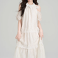 French design lace halter dress holiday style beautiful off-shoulder long dress R2399