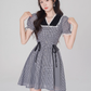 V-neck plaid dress summer tea break French skirt new style skirt niche design R4498