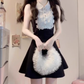 High-grade black sleeveless vest dress with lace waist and a-line tutu skirt R0755