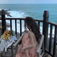 Travel photography clothes super fairy beach dress suspenders sexy backless dress R1575