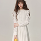 French gentle style white dress spring white moonlight interview dress R1904