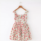 French American retro cherry design slimming waist cinching camisole dress new style R2876
