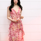 French asymmetric ruffled floral dress for women summer design niche long dress R3325