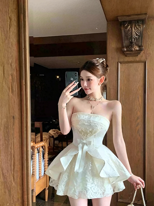 Jacquard Ruffled Lolita Birthday Party Dress R9108