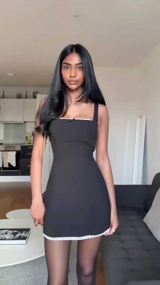 Gray high-end waist slim A-line short skirt homecoming dress R3738