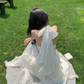Gentle temperament ruffled V-neck halter dress beautiful waist A-line long skirt R0787
