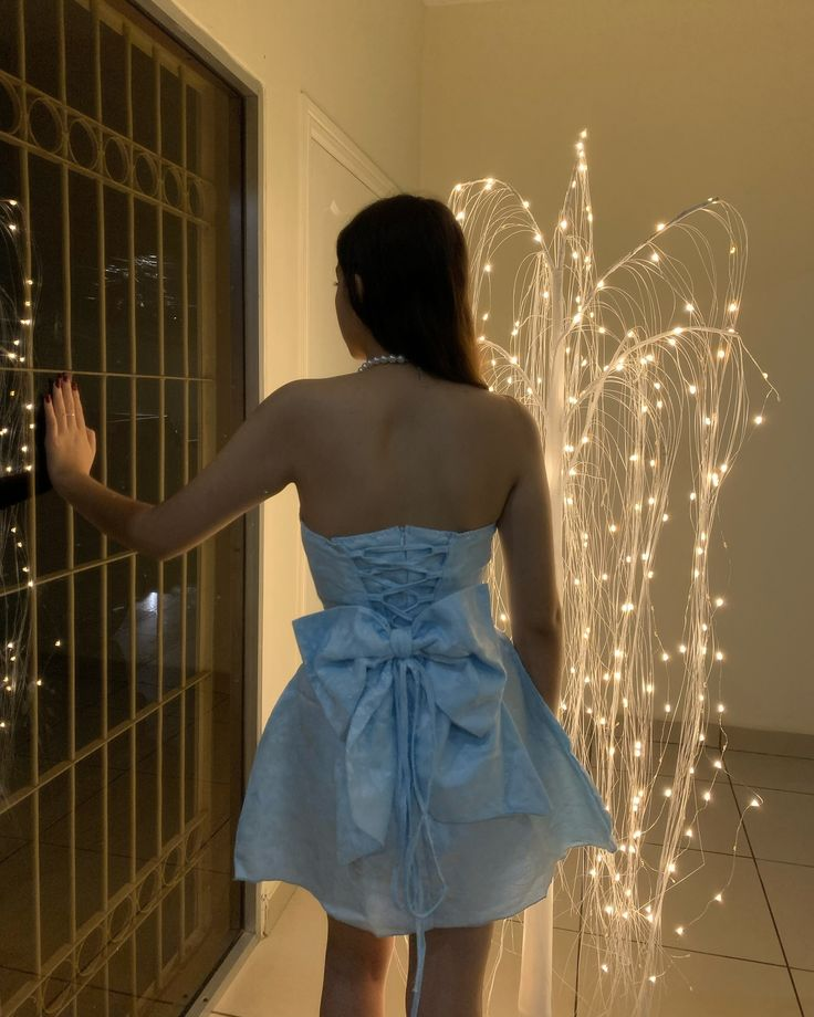 Clean Silky Women's Homecoming Dress Pale Blue Corset Short Prom Gown Party Dress RS3181