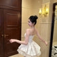 French-style polka dot fitted mesh princess dress R9073