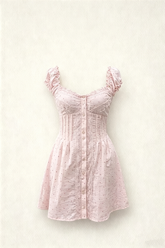 Lace patchwork waist dress R9078