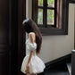 Haute Couture Heavy Satin Princess Dress with Puff Sleeves R9079