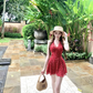 Lace floral print bodycon A-line skirt R9080