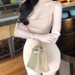 2025 Pure Color Sling Dress with a Sense of Gold, Slimming Waist and Hip Short Skirt R1249